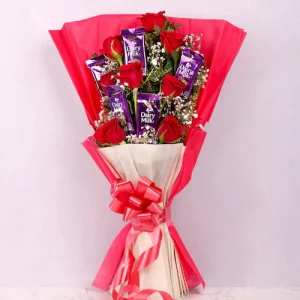 Graceful Roses With Chocolates